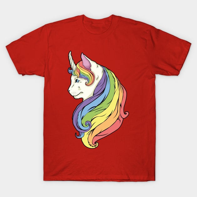 Unicat rainbow mane and horn T-Shirt by BOEC Gear